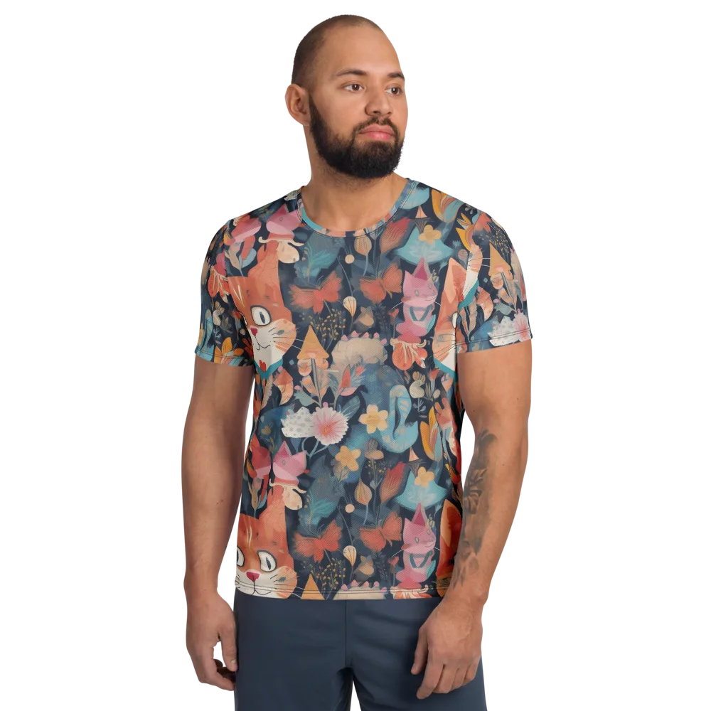 Whiskers in Bloom on Men's Athletic T-Shirt — Front