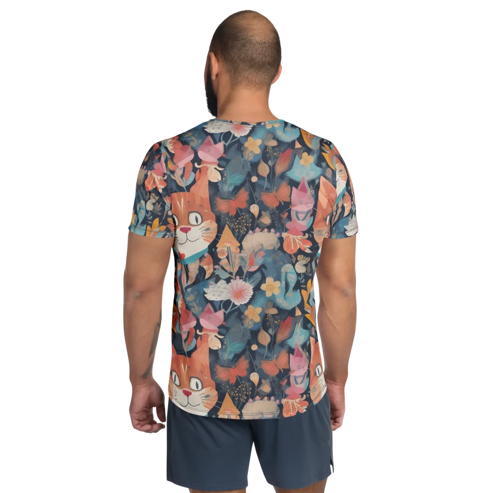 Whiskers in Bloom on Men's Athletic T-Shirt — Back