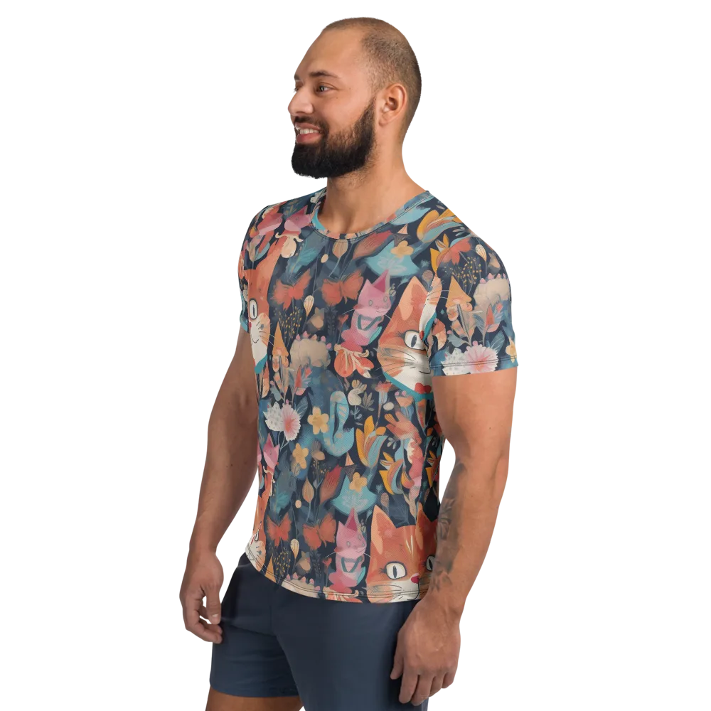 Whiskers in Bloom on Men's Athletic T-Shirt — Left