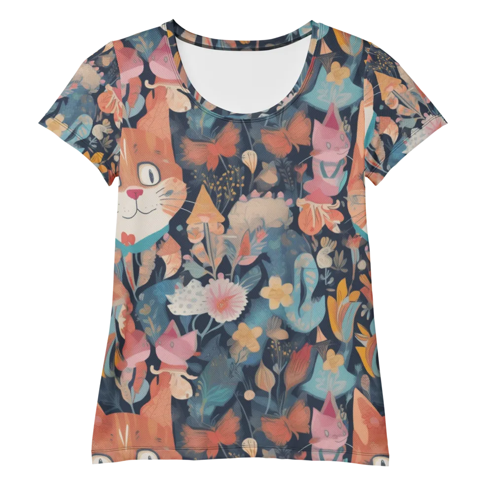 Whiskers in Bloom on Women's Athletic T-Shirt — Front