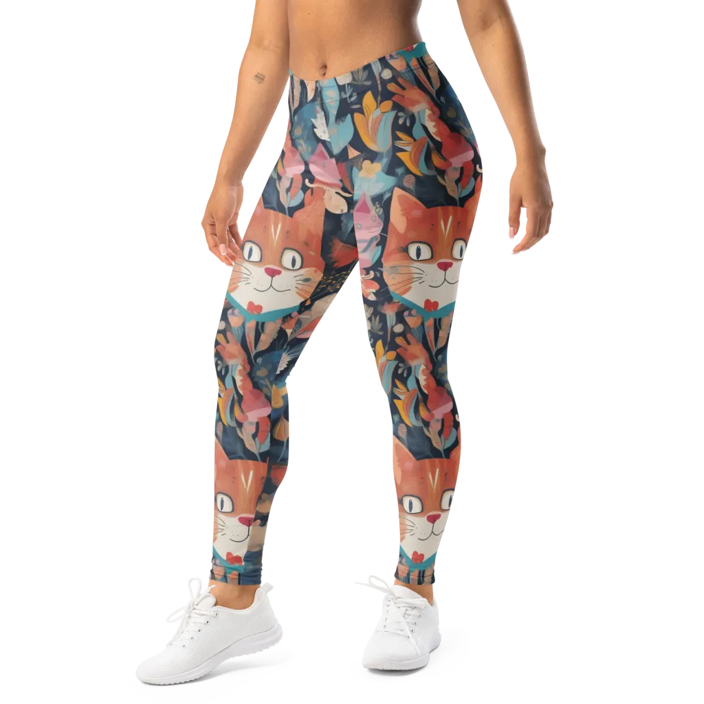 Whiskers in Bloom on Leggings — Left Front