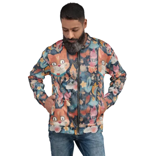 Whiskers in Bloom on a Bomber Jacket