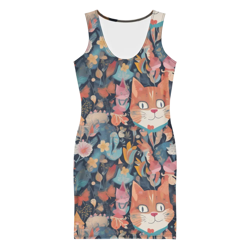 Whiskers in Bloom on Bodycon Dress — Front