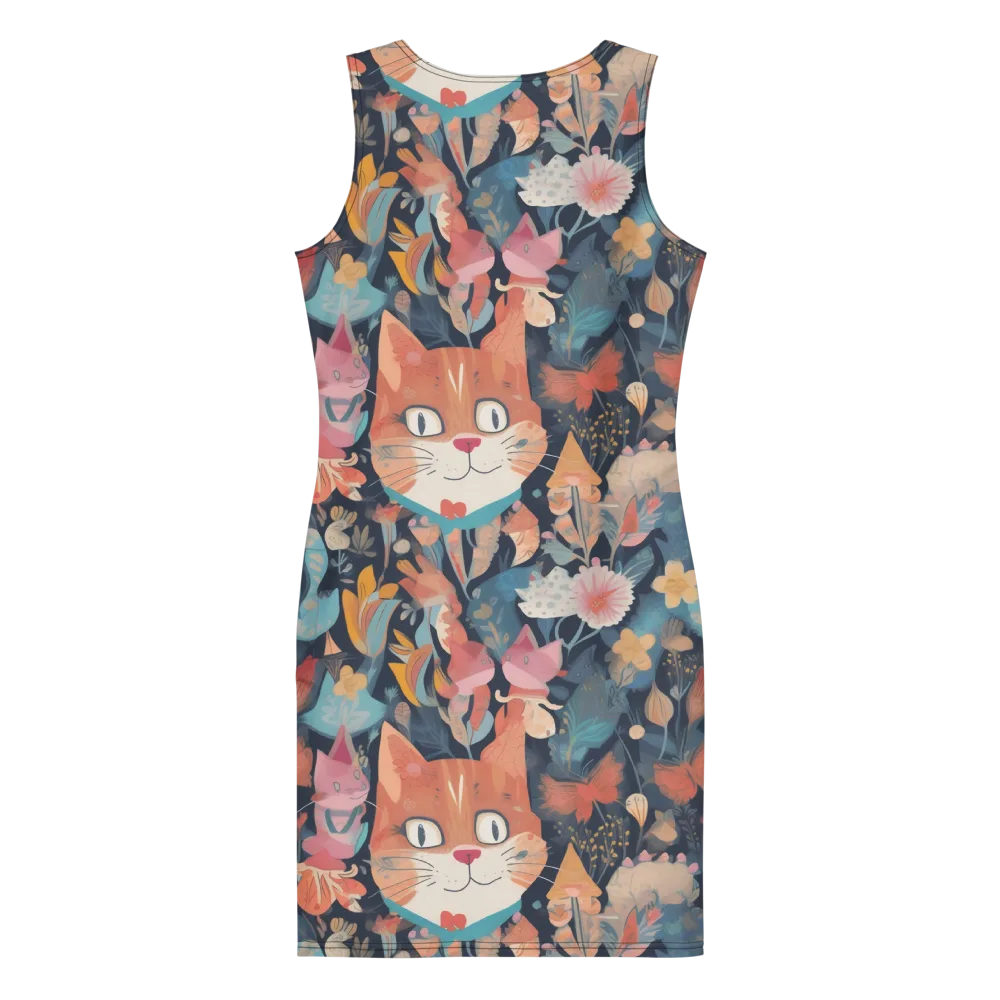 Whiskers in Bloom on Bodycon Dress — Back