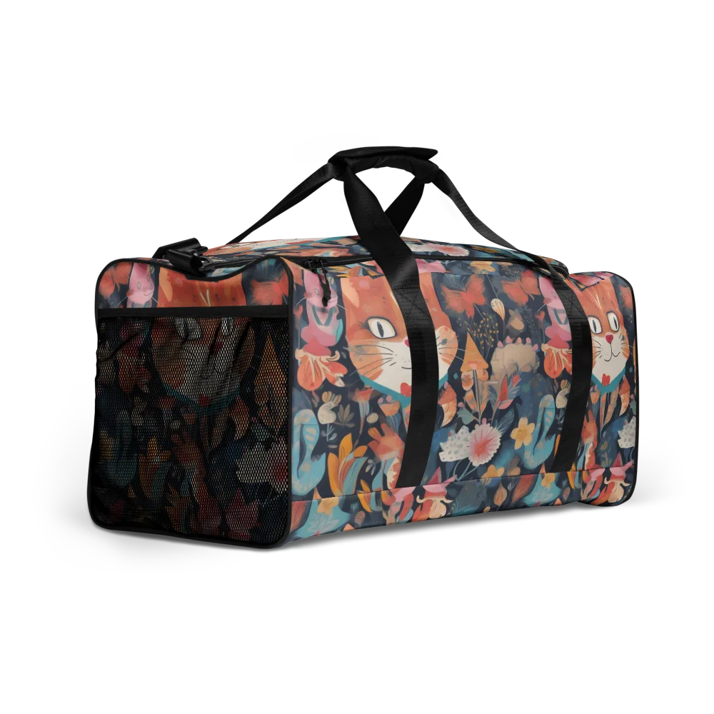 Whiskers in Bloom on Duffle Bag — Right Front