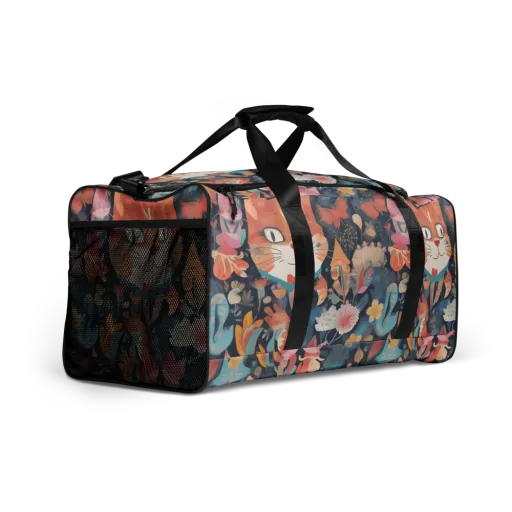 Whiskers in Bloom on a Duffle Bag