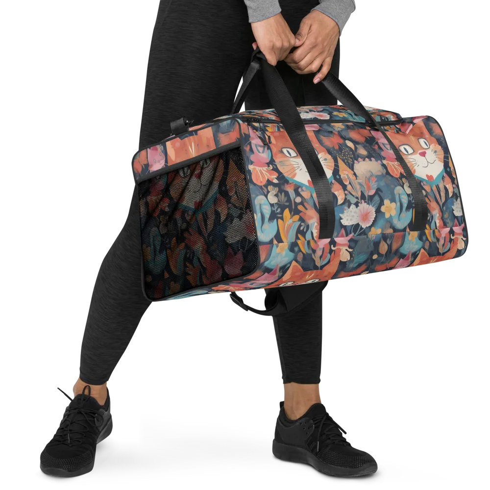 Whiskers in Bloom on Duffle Bag — Right Front