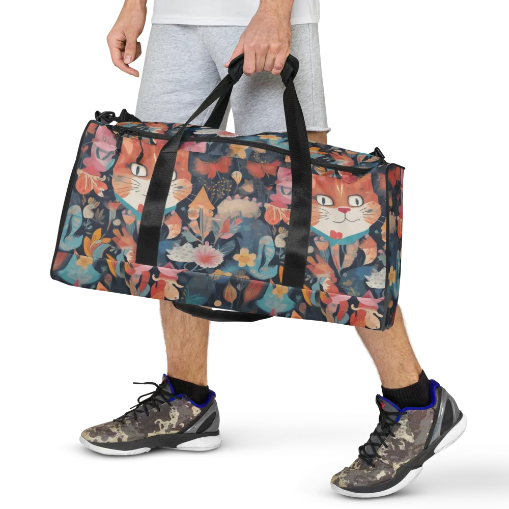 Whiskers in Bloom on Duffle Bag — Front