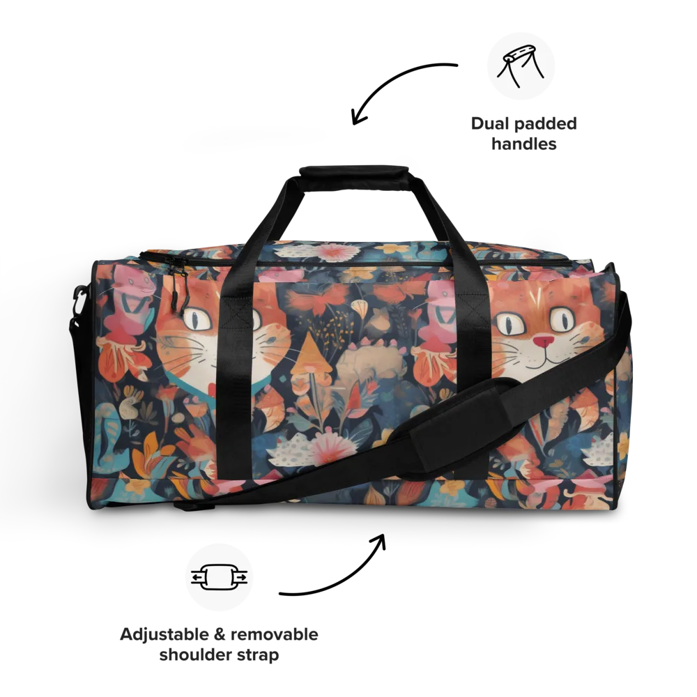 Whiskers in Bloom on Duffle Bag — Front