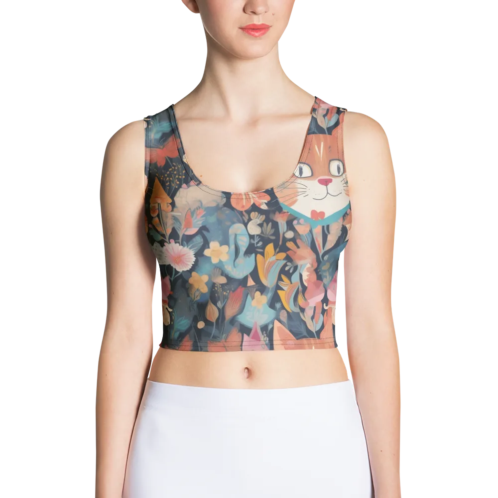 Whiskers in Bloom on Crop Top — Front