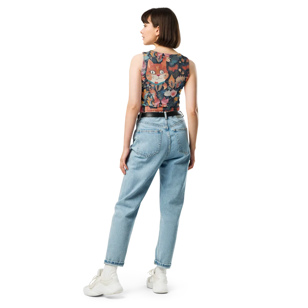 Whiskers in Bloom on Crop Top — Back