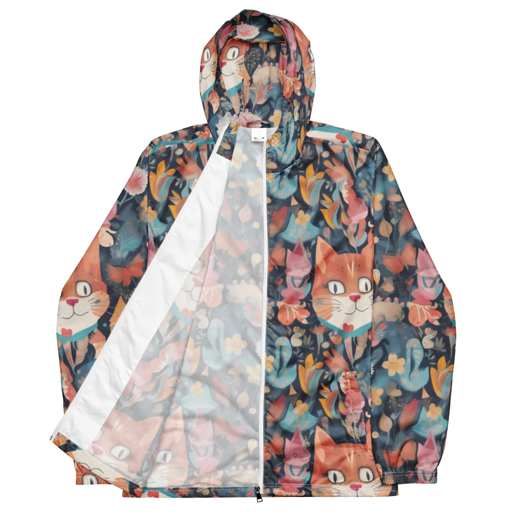 Whiskers in Bloom on Men's Windbreaker — Front