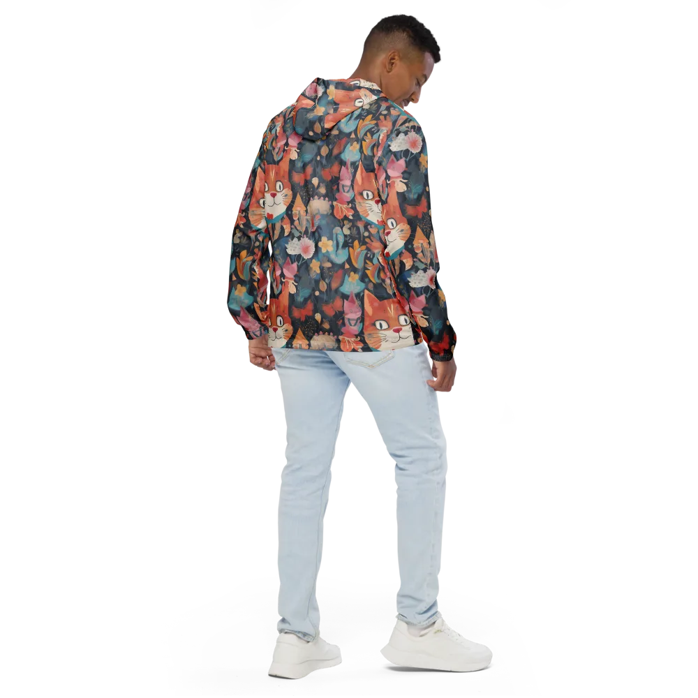 Whiskers in Bloom on Men's Windbreaker — Back