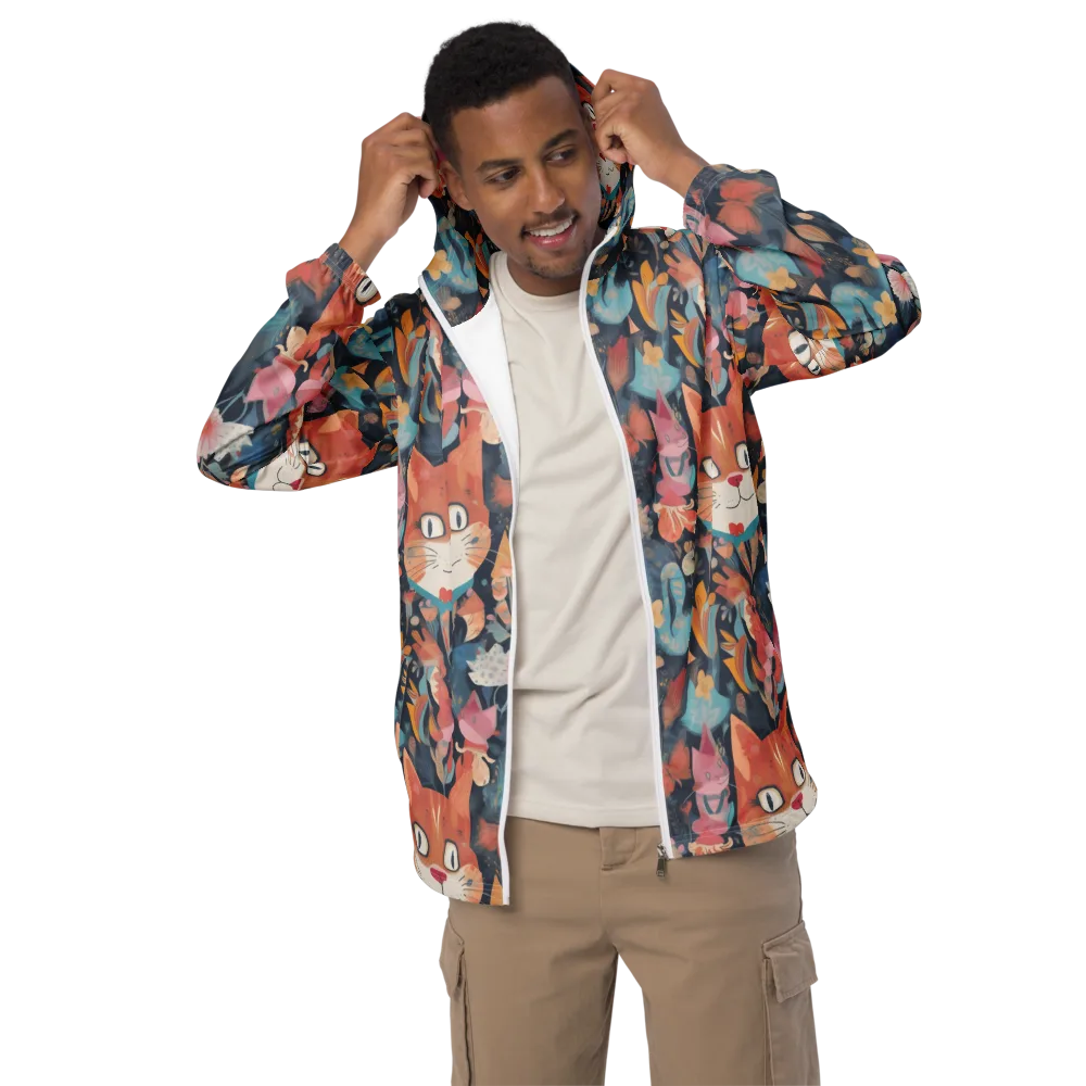 Whiskers in Bloom on Men's Windbreaker — Front