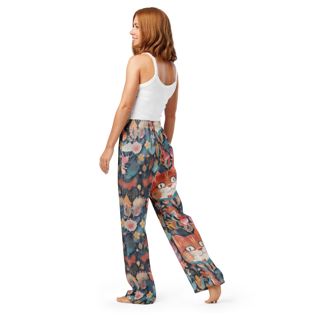Whiskers in Bloom on Women's Pajama Pants — Back
