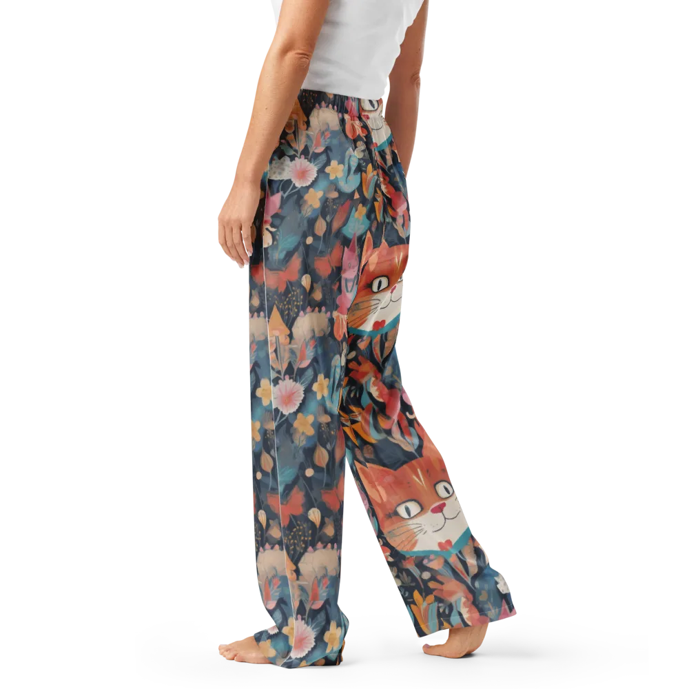 Whiskers in Bloom on Women's Pajama Pants — Left