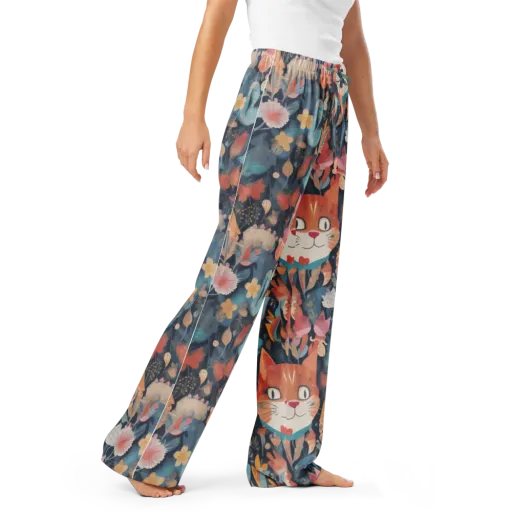 Whiskers in Bloom on a Women's Pajama Pants
