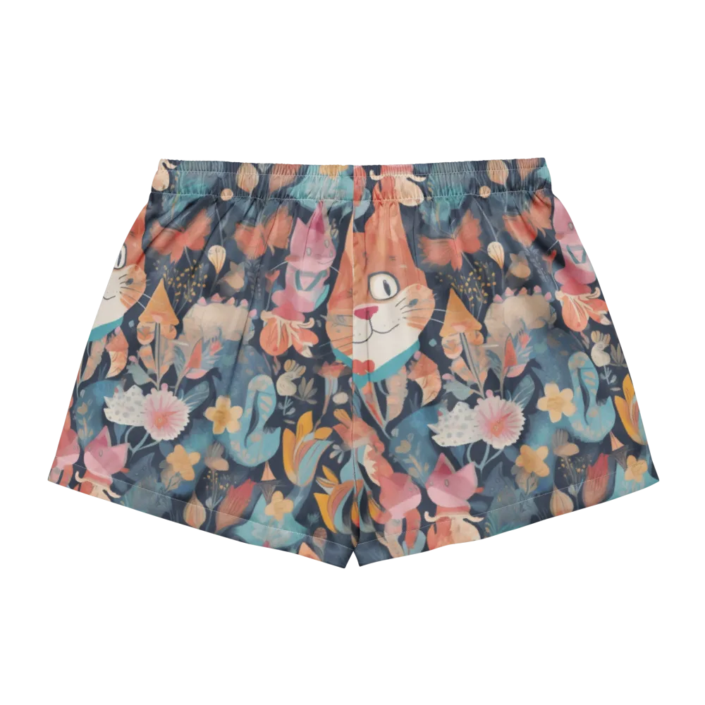 Whiskers in Bloom on Women's Pajama Shorts — Back