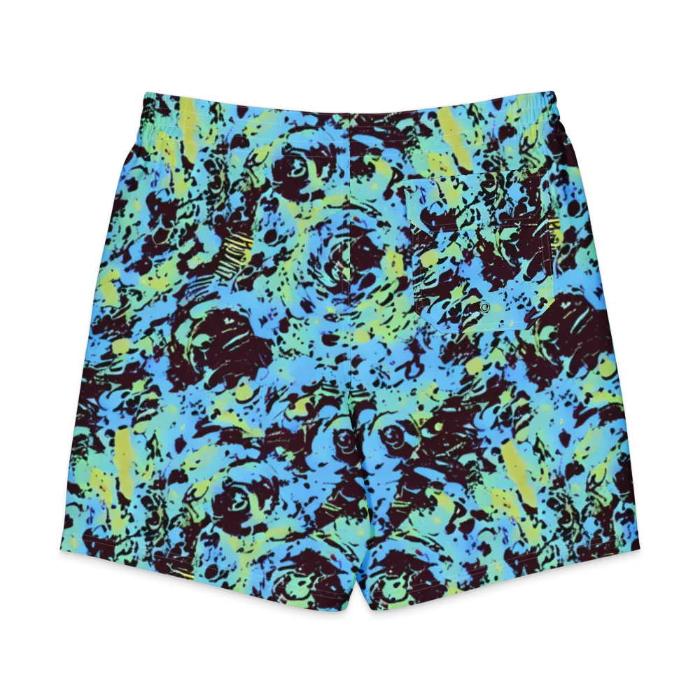 Aqua Static on Men's Board Shorts — Back