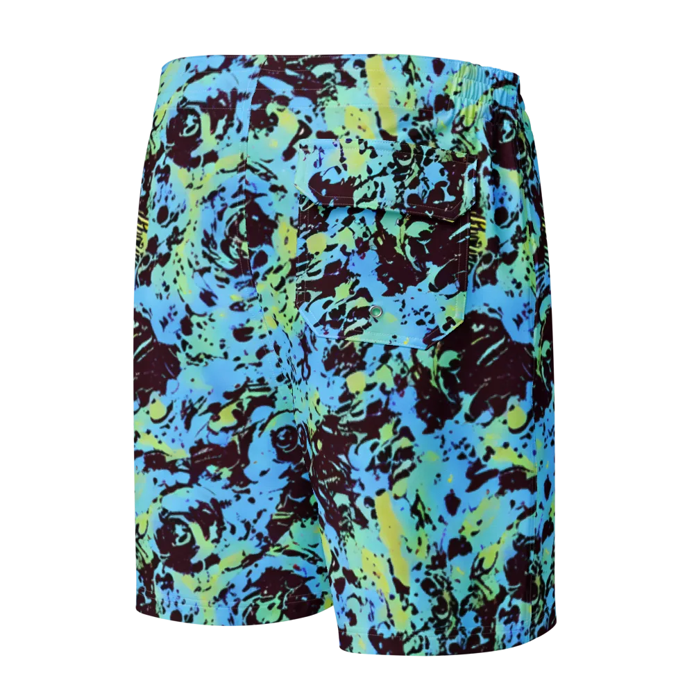 Aqua Static on Men's Board Shorts — Back