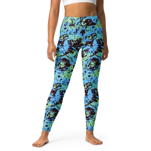 Aqua Static on a Yoga Leggings