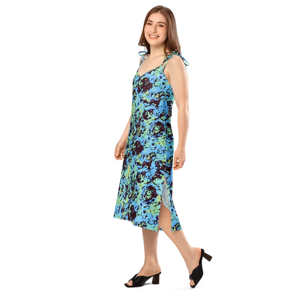 Aqua Static on Slip Dress — Left Front