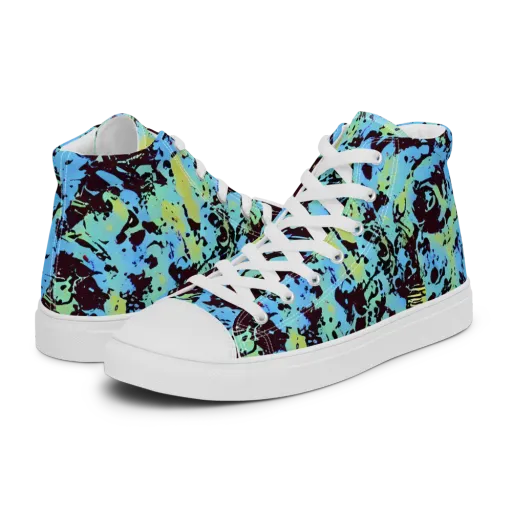 Aqua Static on a Women's High Top Canvas Shoes