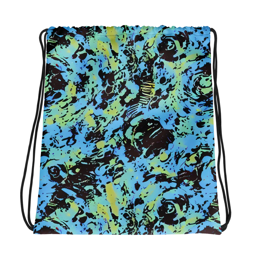 Aqua Static on Drawstring Bag — Photo