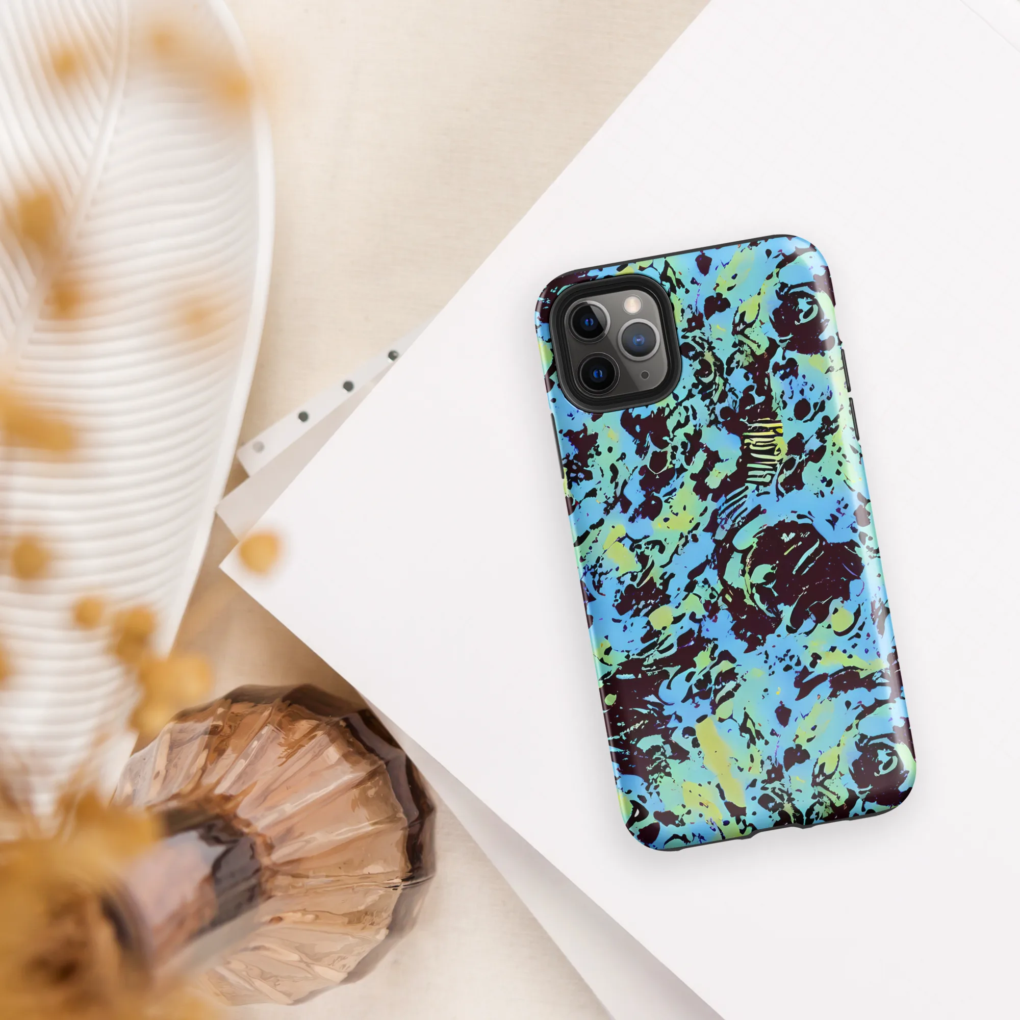 Aqua Static on Tough Case for iPhone® — Front