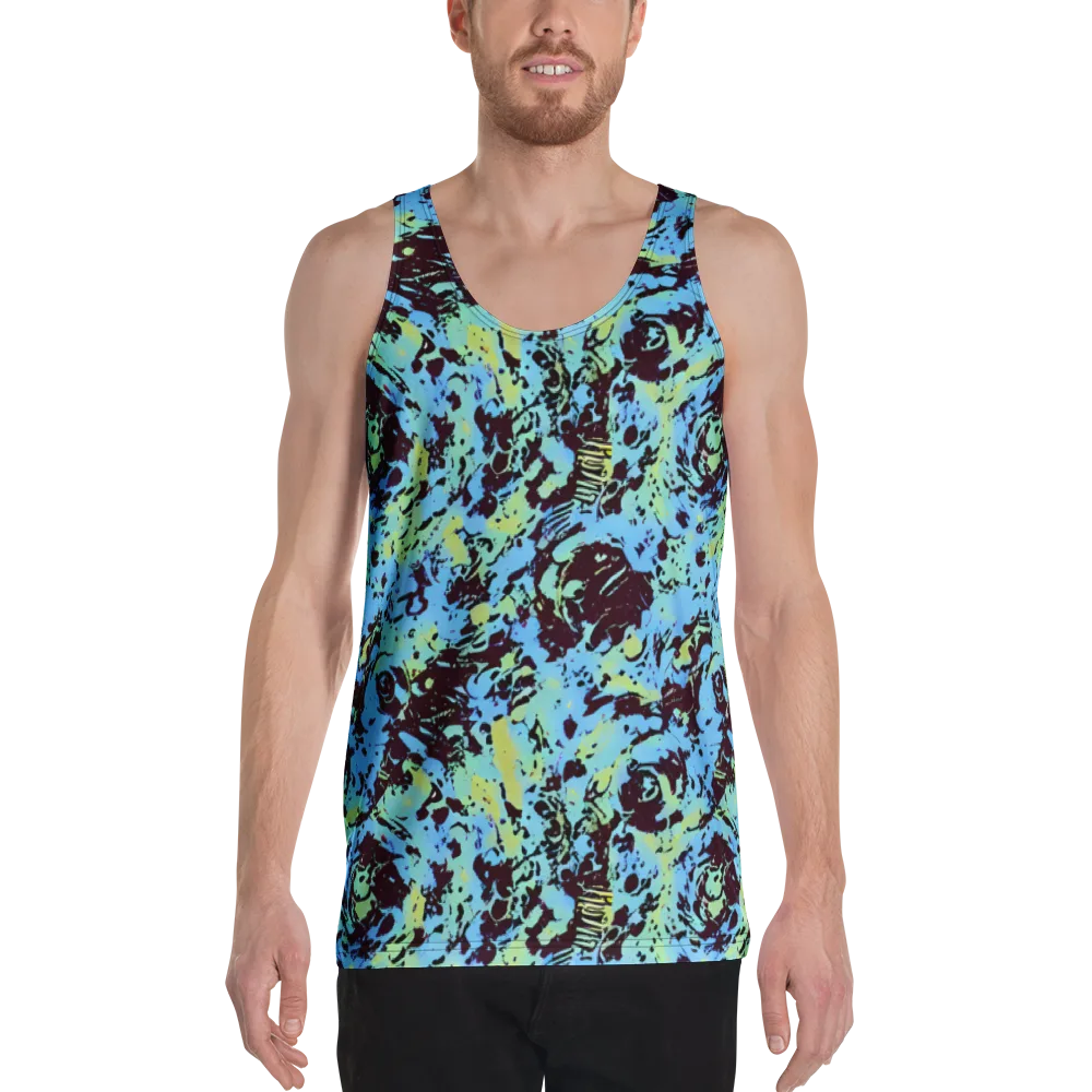 Aqua Static on Men's Tank Top — Front