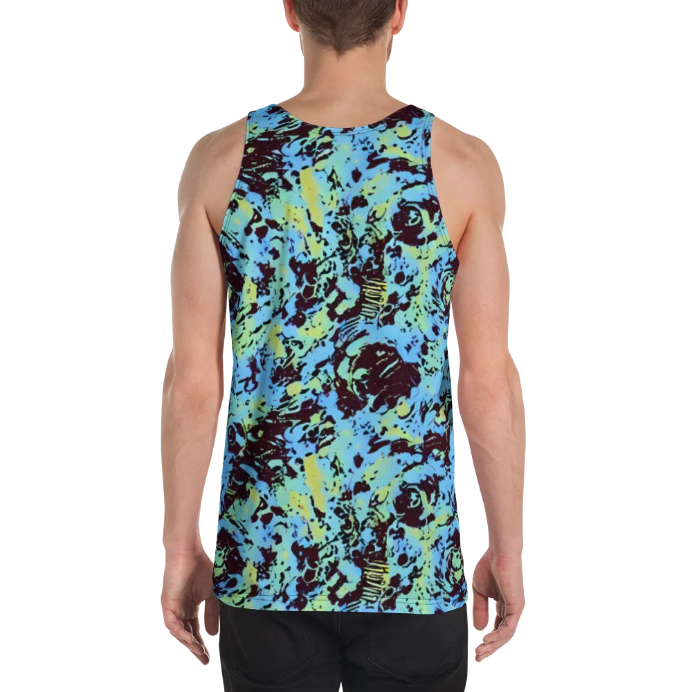 Aqua Static on Men's Tank Top — Back