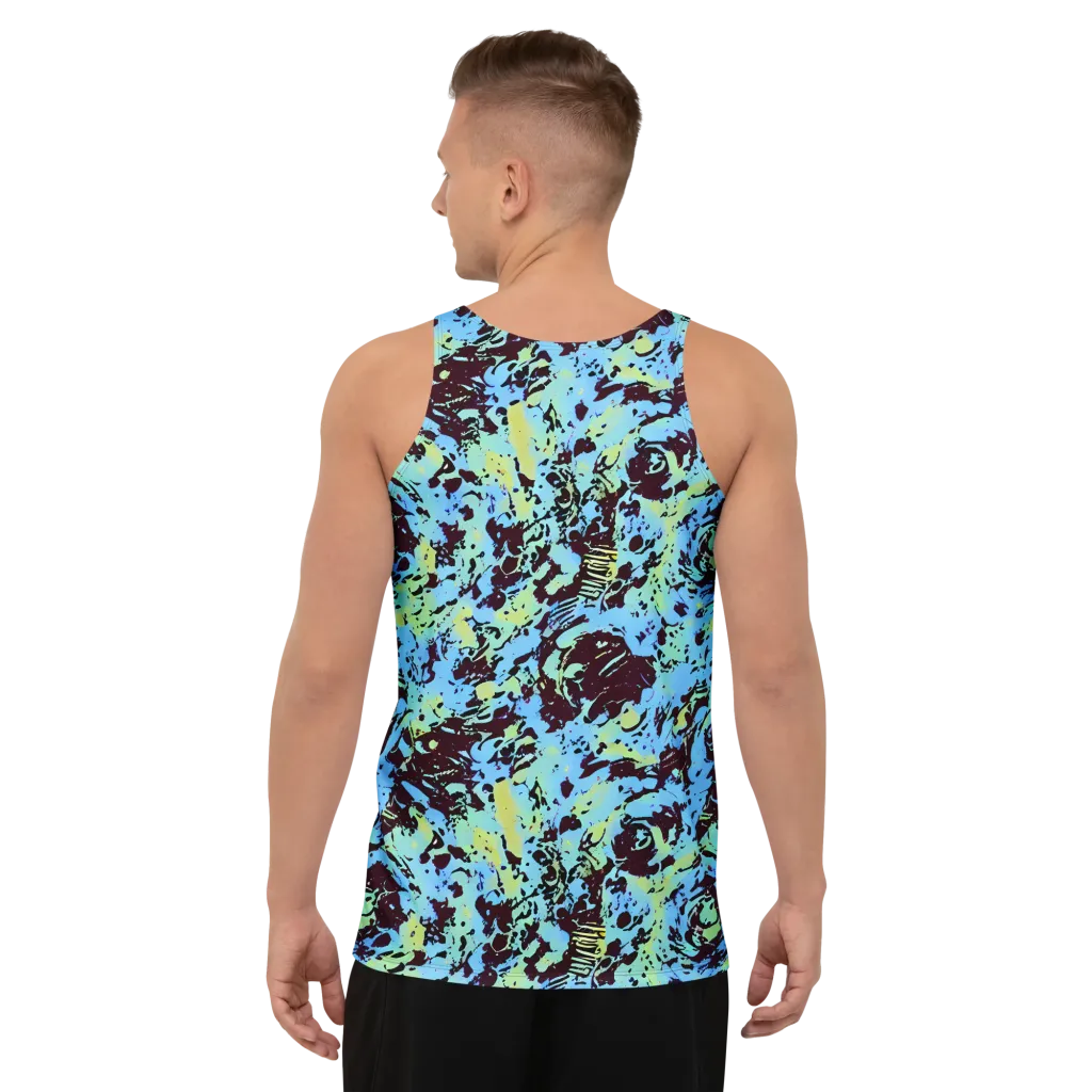 Aqua Static on Men's Tank Top — Back