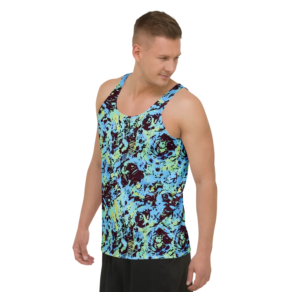 Aqua Static on Men's Tank Top — Left Front