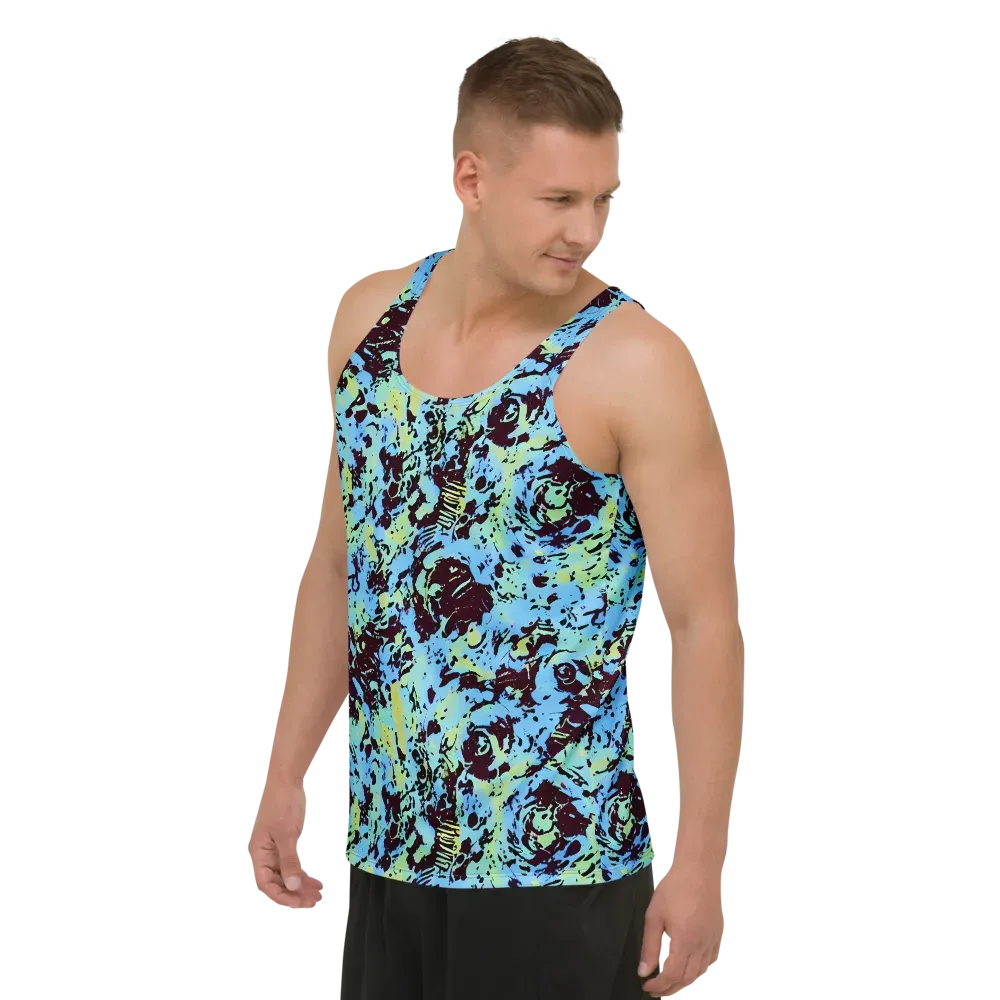 Aqua Static on Men's Tank Top — Left Front