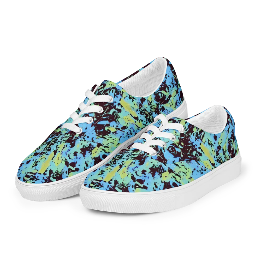 Aqua Static on Men's Lace-Up Canvas Shoes — Left Front