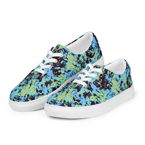 Aqua Static on a Men's Lace-Up Canvas Shoes