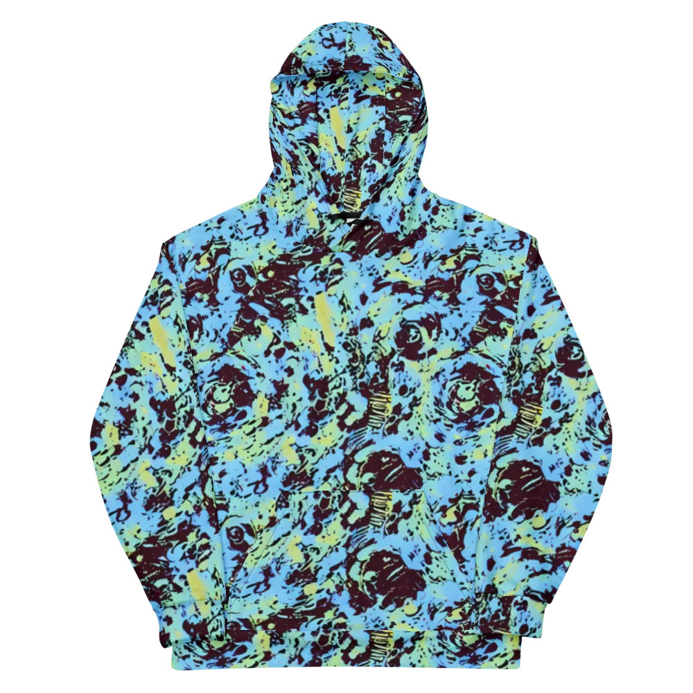 Aqua Static on Cotton Hoodie — Front