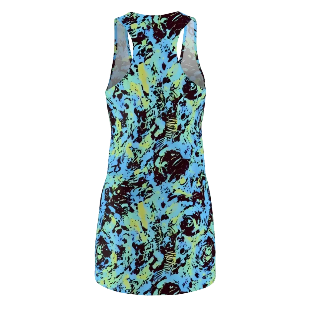 Aqua Static on Racerback Dress — Back