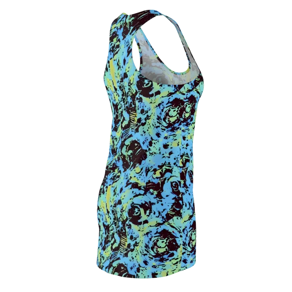 Aqua Static on Racerback Dress — Back Side