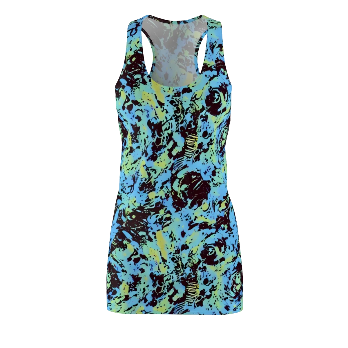 Aqua Static on Racerback Dress — Front