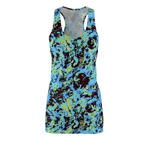 Aqua Static on a Racerback Dress