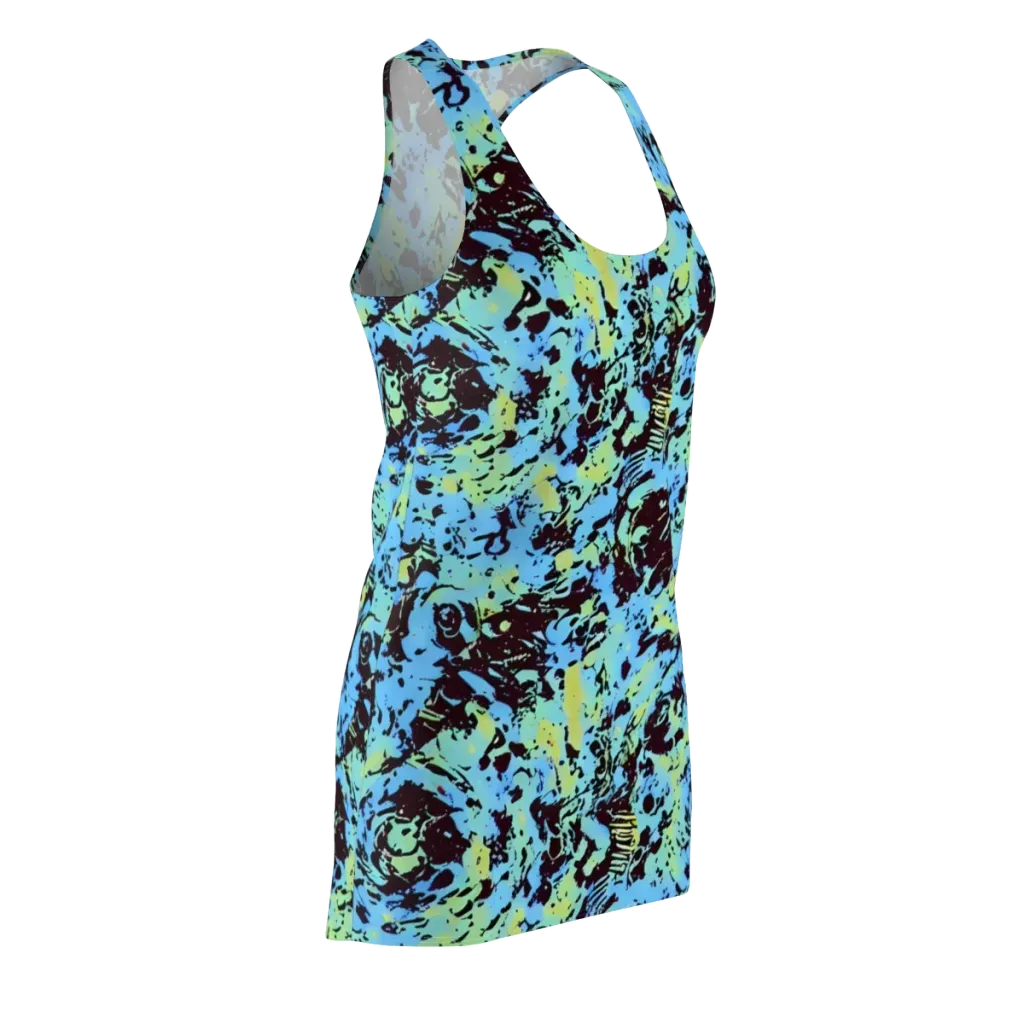 Aqua Static on Racerback Dress — Front Side