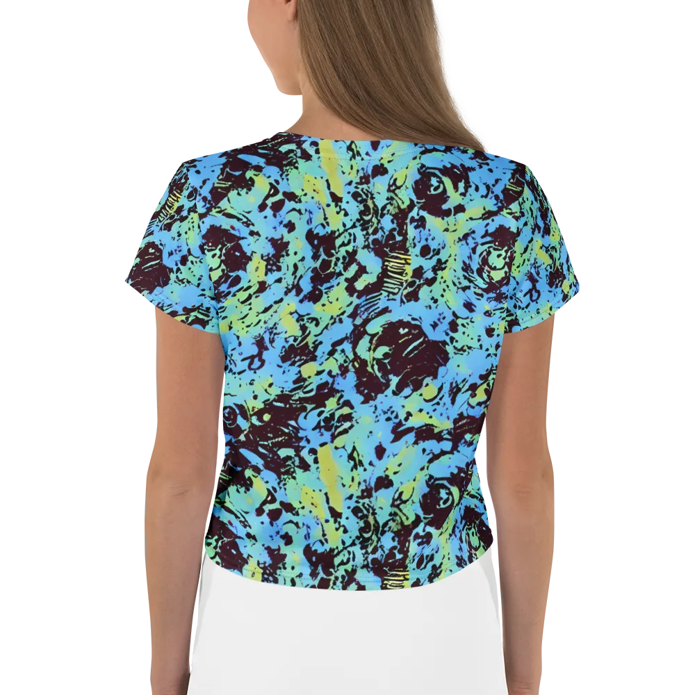 Aqua Static on Crop Tee — Back
