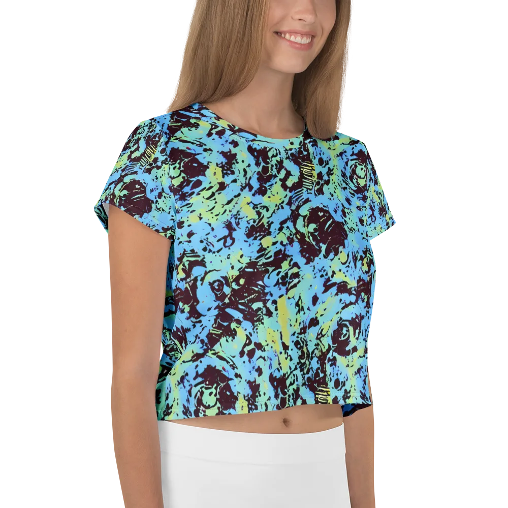 Aqua Static on Crop Tee — Right