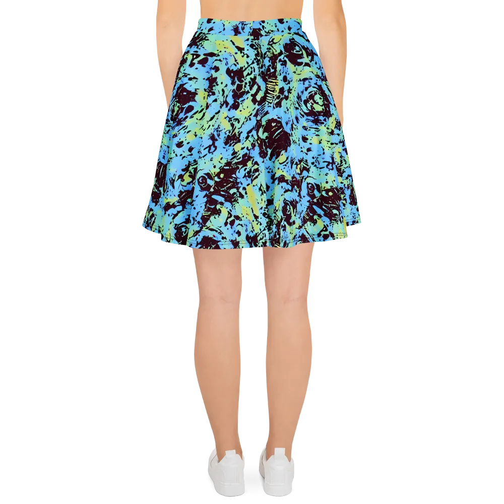 Aqua Static on Skater Skirt — Back