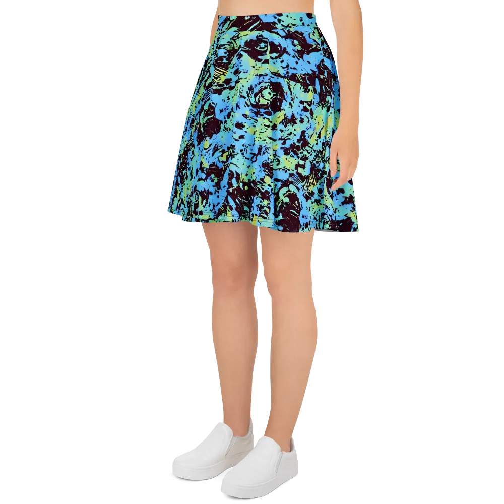 Aqua Static on Skater Skirt — Left
