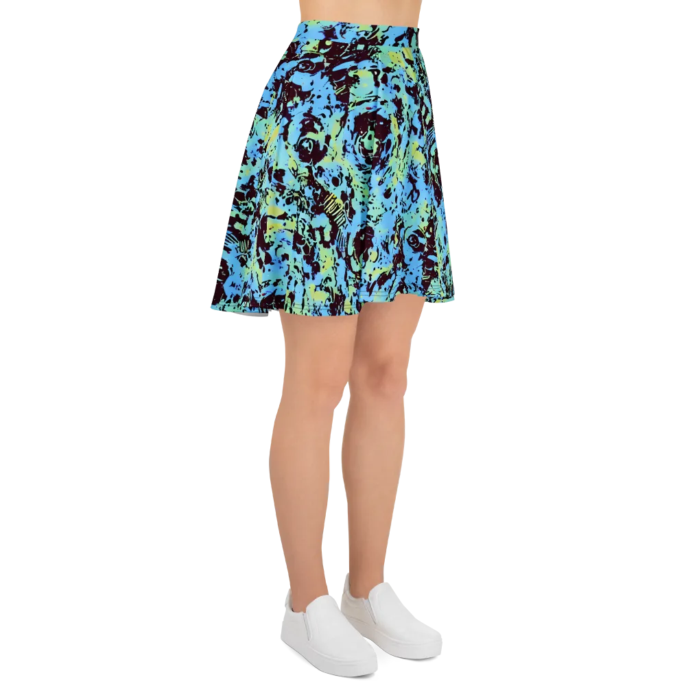 Aqua Static on Skater Skirt — Right