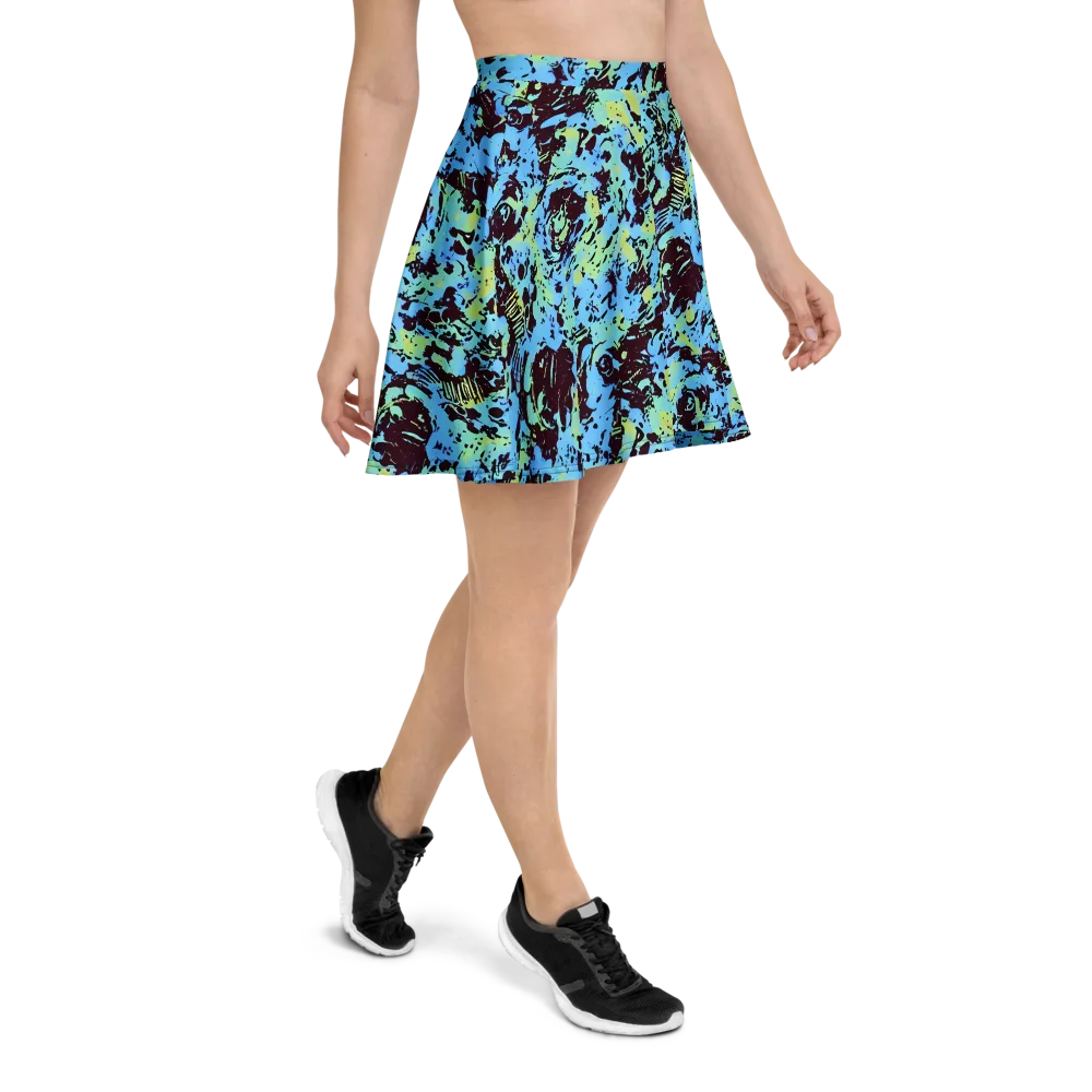 Aqua Static on Skater Skirt — Right