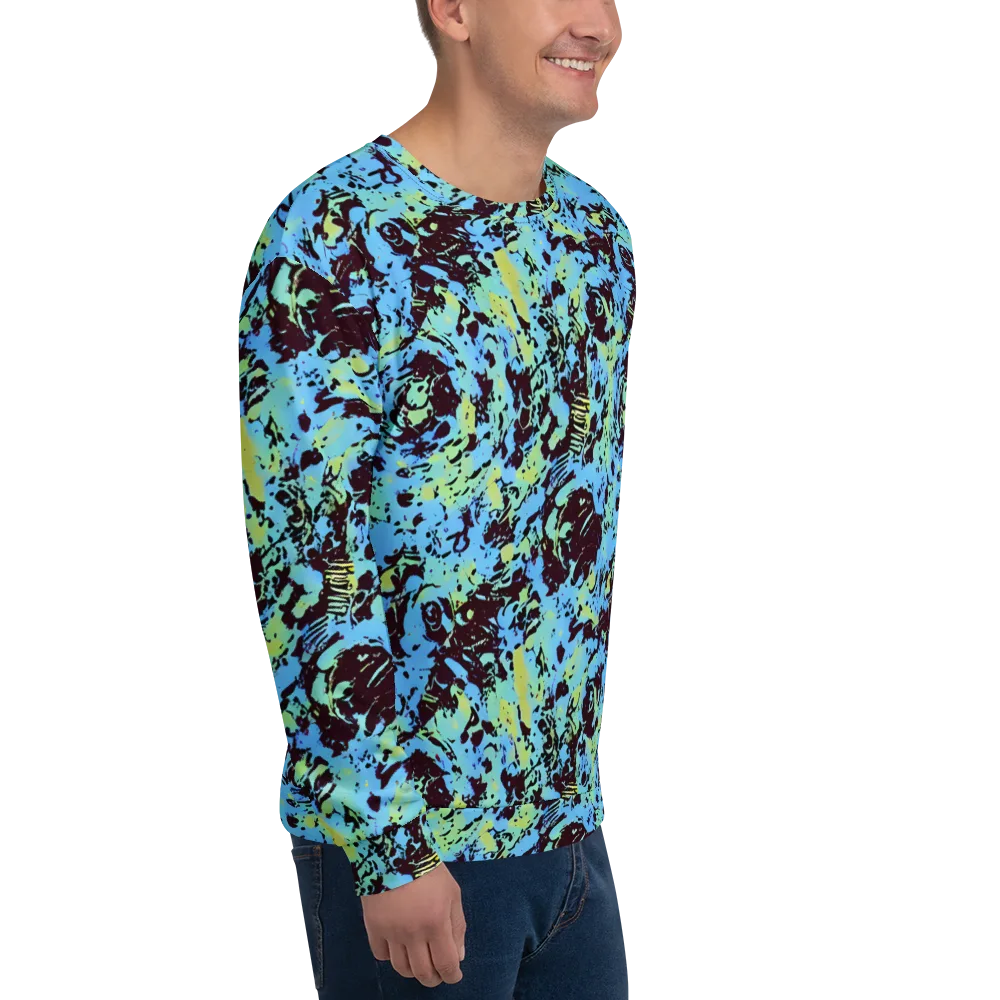 Aqua Static on Sweatshirt — Right Front