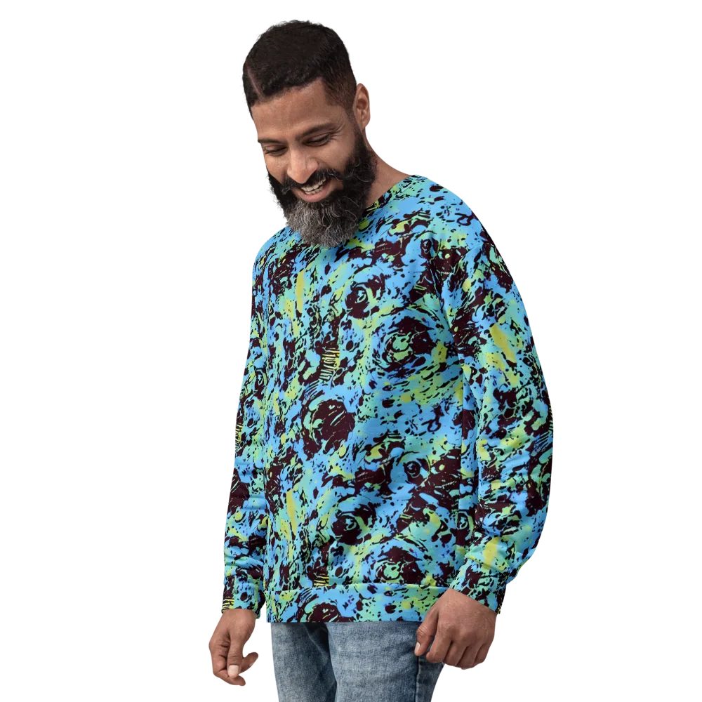 Aqua Static on Sweatshirt — Left Front